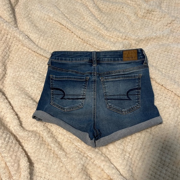 Navy High Waisted Shorts - Picture 2 of 4